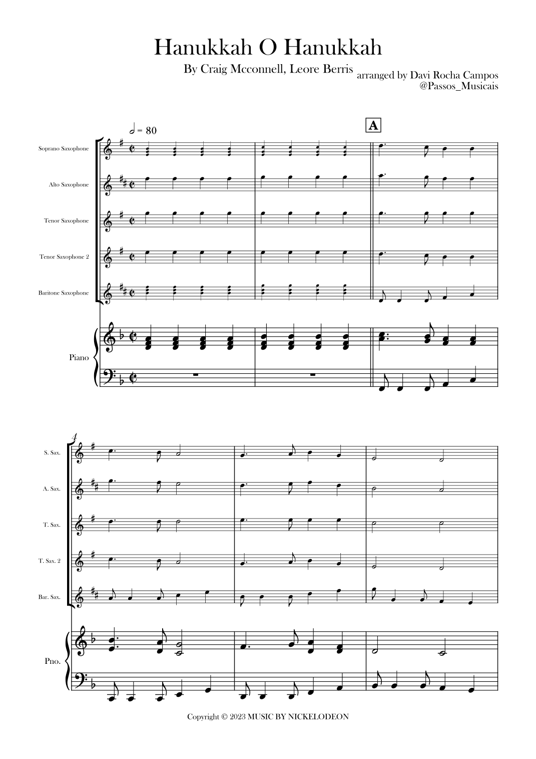 Hanukkah O Hanukkah (arr. Davi Rocha Campos)