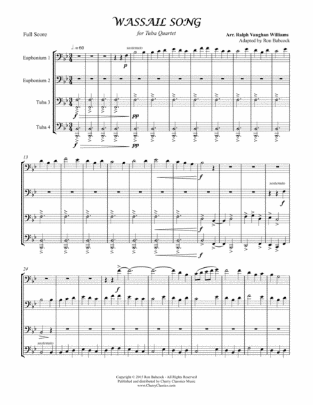 Wassail Song for Tuba Quartet (arr. Ronald Babcock)