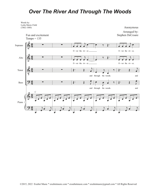 Over The River And Through The Woods (Vocal Quartet - (SATB) (arr. Stephen DeCesare)