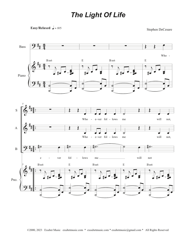 The Light Of Life (Vocal Trio - (SAB)
