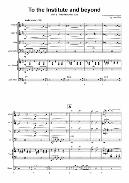 To The Institute And Beyond (Near Horizons mov.vi) - for string quartet with jazz piano and bass