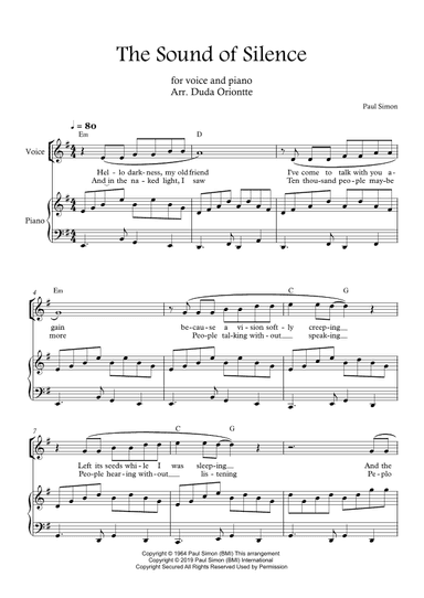 The Sound Of Silence (arr. Duda Oriontte)
