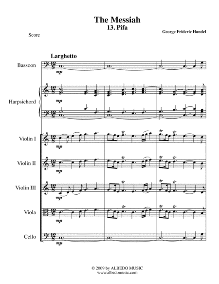 Pifa from The Messiah for Chamber Orchestra (arr. Doug Clyde)