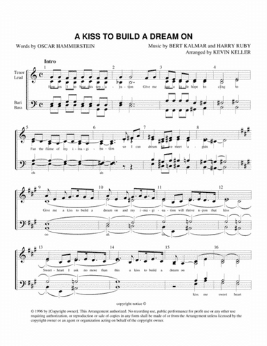 A Kiss To Build A Dream On (arr. Kevin Keller)