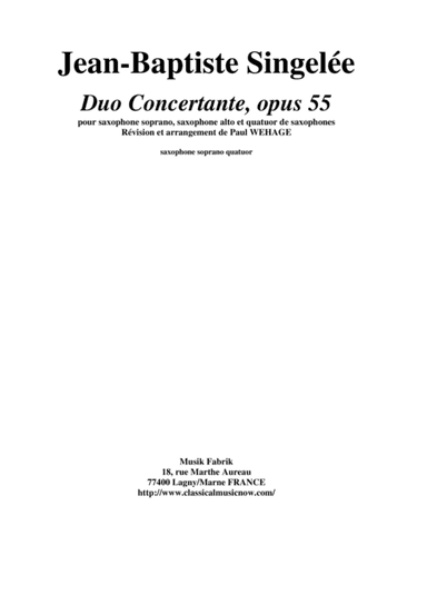 Jean-Baptiste Singelée Duo Concertante, Opus 55 arranged for soprano saxophone, alto saxophone and S (arr. Musik Fabrik Music Publishing)