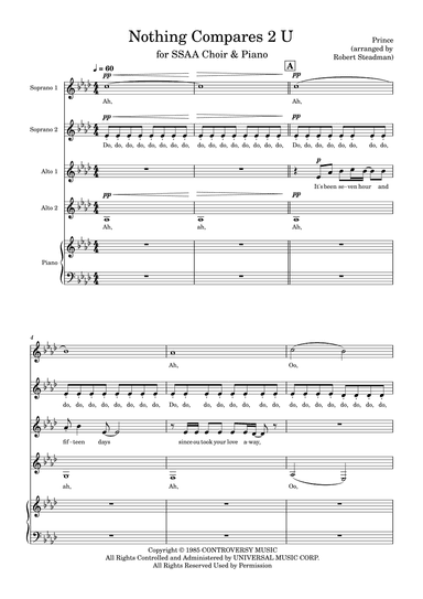 Nothing Compares 2 U (arr. Robert Steadman)