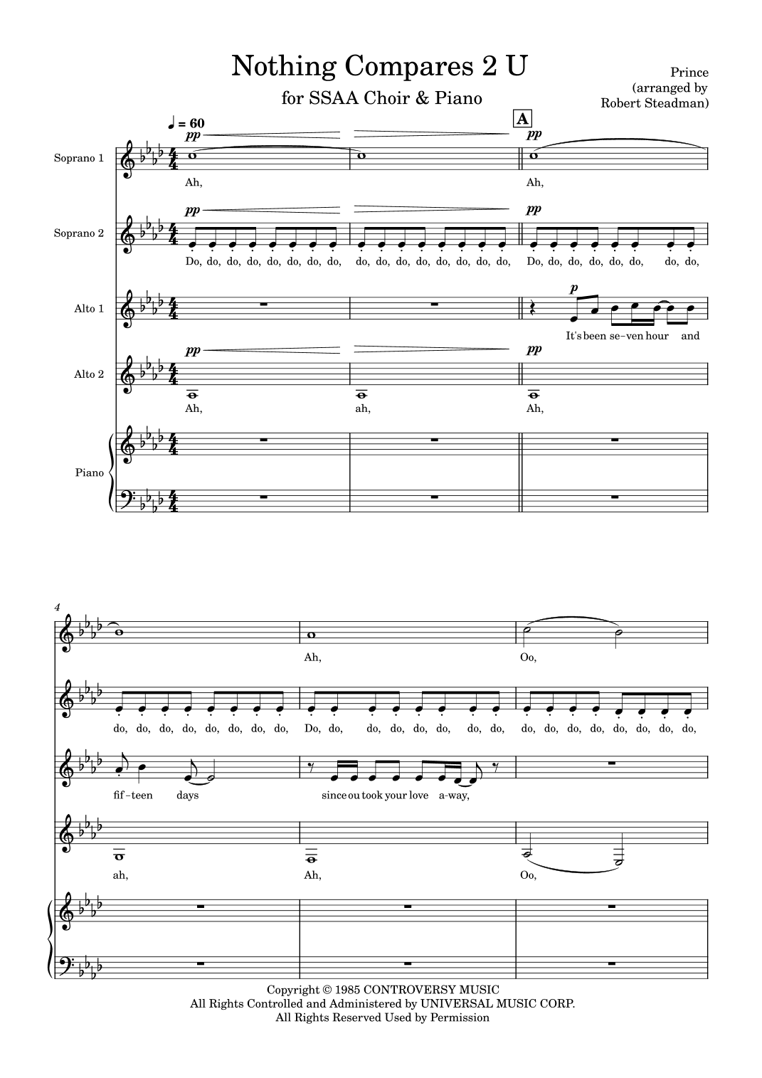 Nothing Compares 2 U (arr. Robert Steadman)