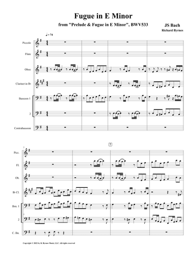 Fugue in E Minor, BWV 533 (Woodwind Septet) (arr. Richard Byrnes)