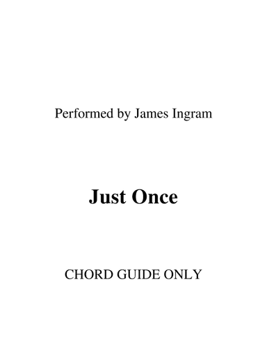 Just Once (arr. RWM)