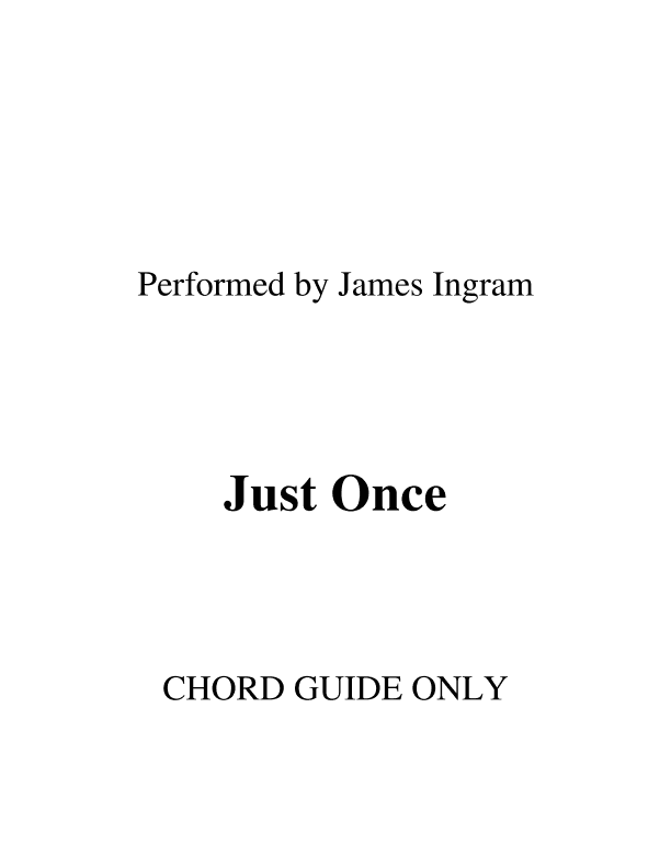 Just Once (arr. RWM)