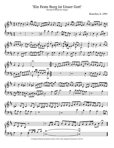 Prelude over 'A Mighty Fortress is Our God'