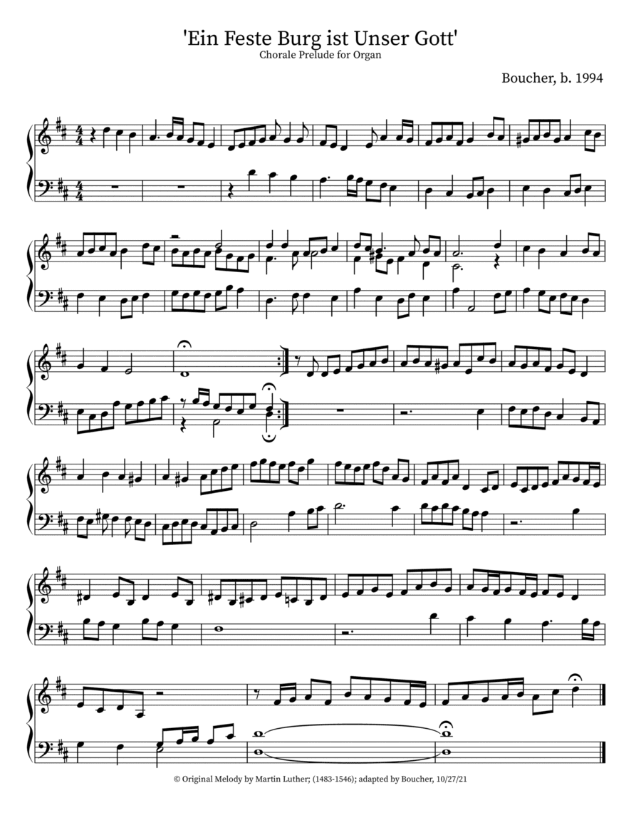 Prelude over 'A Mighty Fortress is Our God'