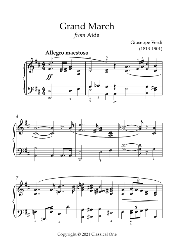 Verdi - Grand March(With Note name) (arr. MPS)