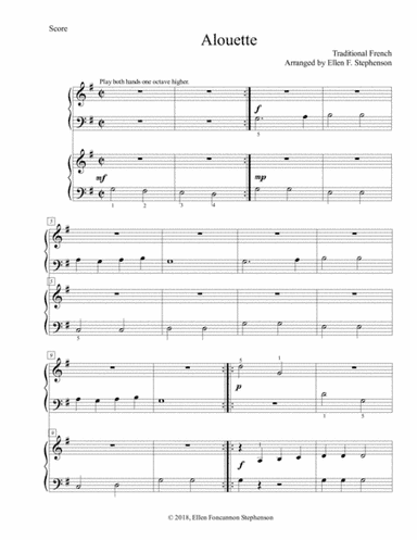 Alouette (1P/4H) (arr. Ellen Foncannon Stephenson)