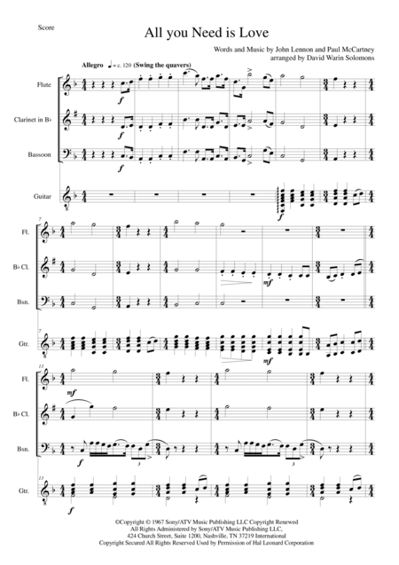 All You Need Is Love (arr. David Warin Solomons)