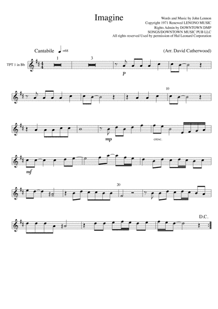 Imagine (arr. David Catherwood)