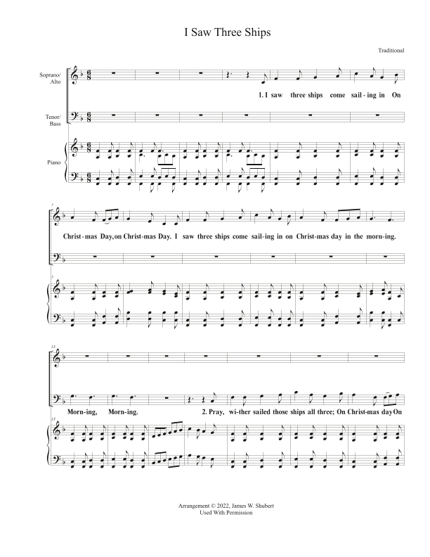 I Saw Three Ships (arr. Jim Shubert)
