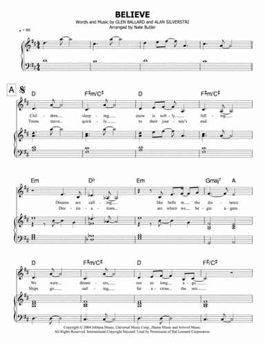 Believe (arr. Nate Butler)