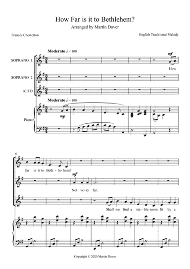 How far is it to Bethlehem? SSA Three part Choir (arr. Martin Dover)
