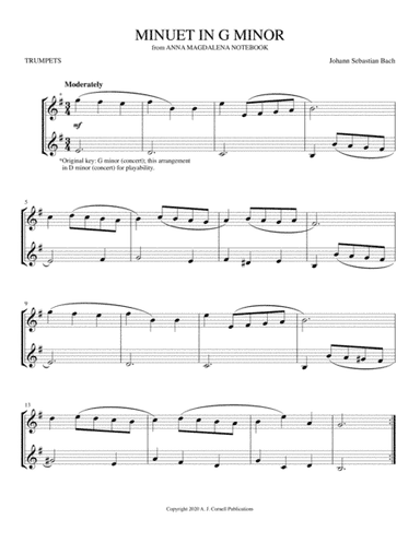 Minuet in G Minor (from Anna Magdalena Notebook) (arr. Mark Phillips)