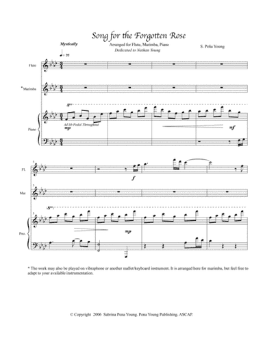 Song of the Forgotten Rose Trio for Marimba, Flute and Piano