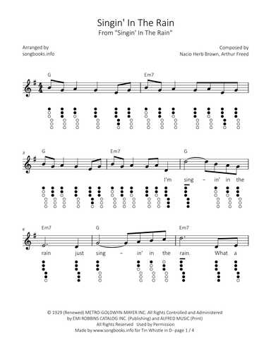 Singin' In The Rain (arr. songbooks.info)