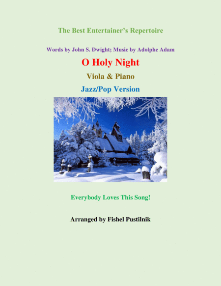"O Holy Night" for Viola and Piano (arr. Fishel Pustilnik)