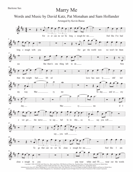 Marry Me (arr. Kevin Busse)