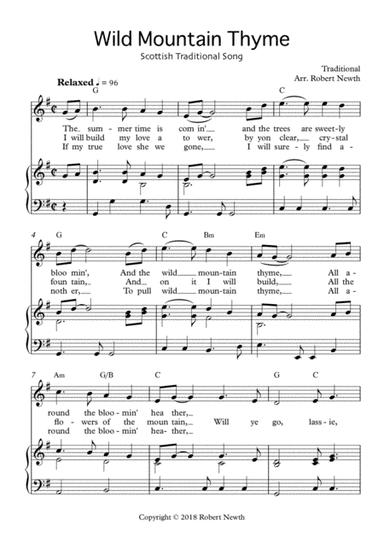 Wild Mountain Thyme - Traditional Scottish Song (arr. Robert Newth)