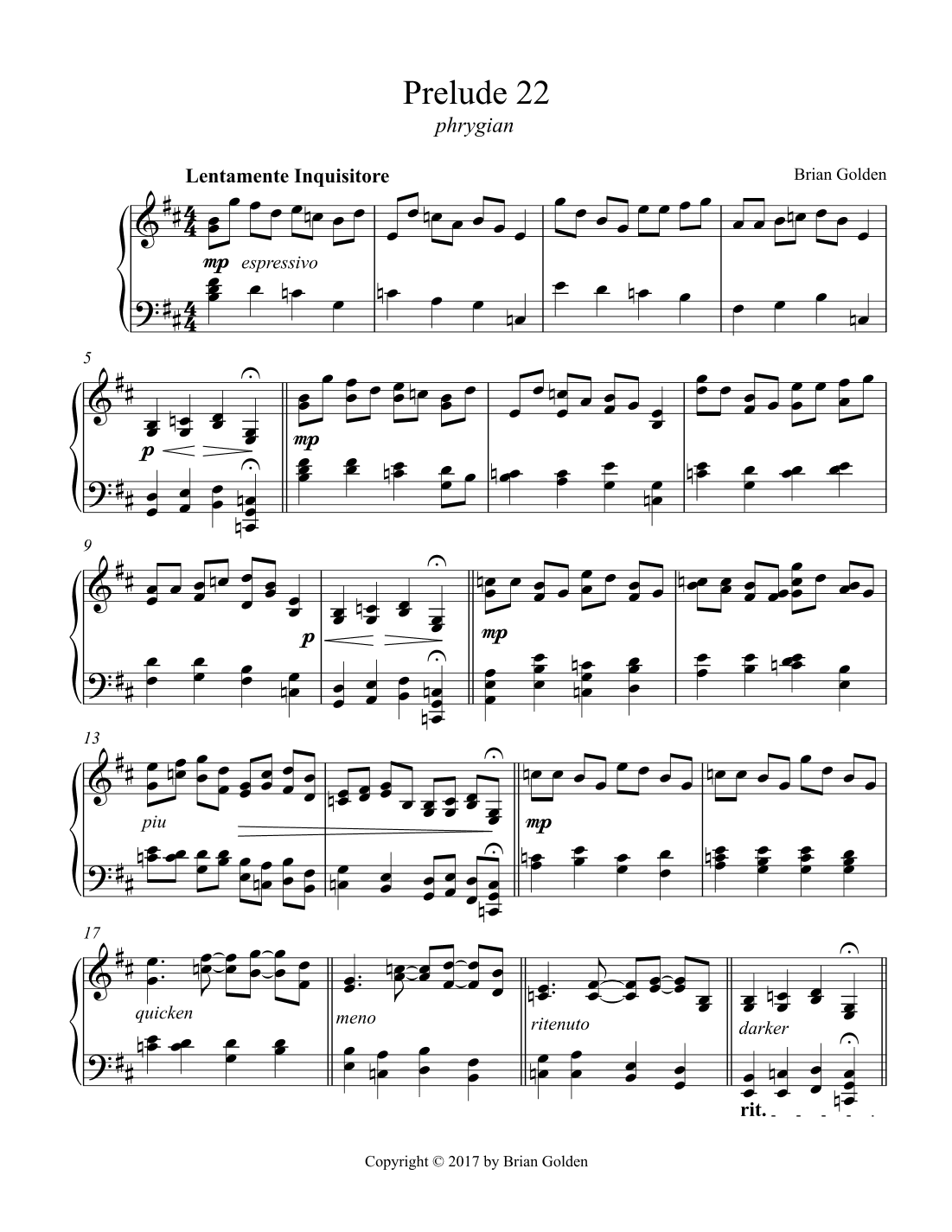 Prelude 22 in B Minor Phrygian