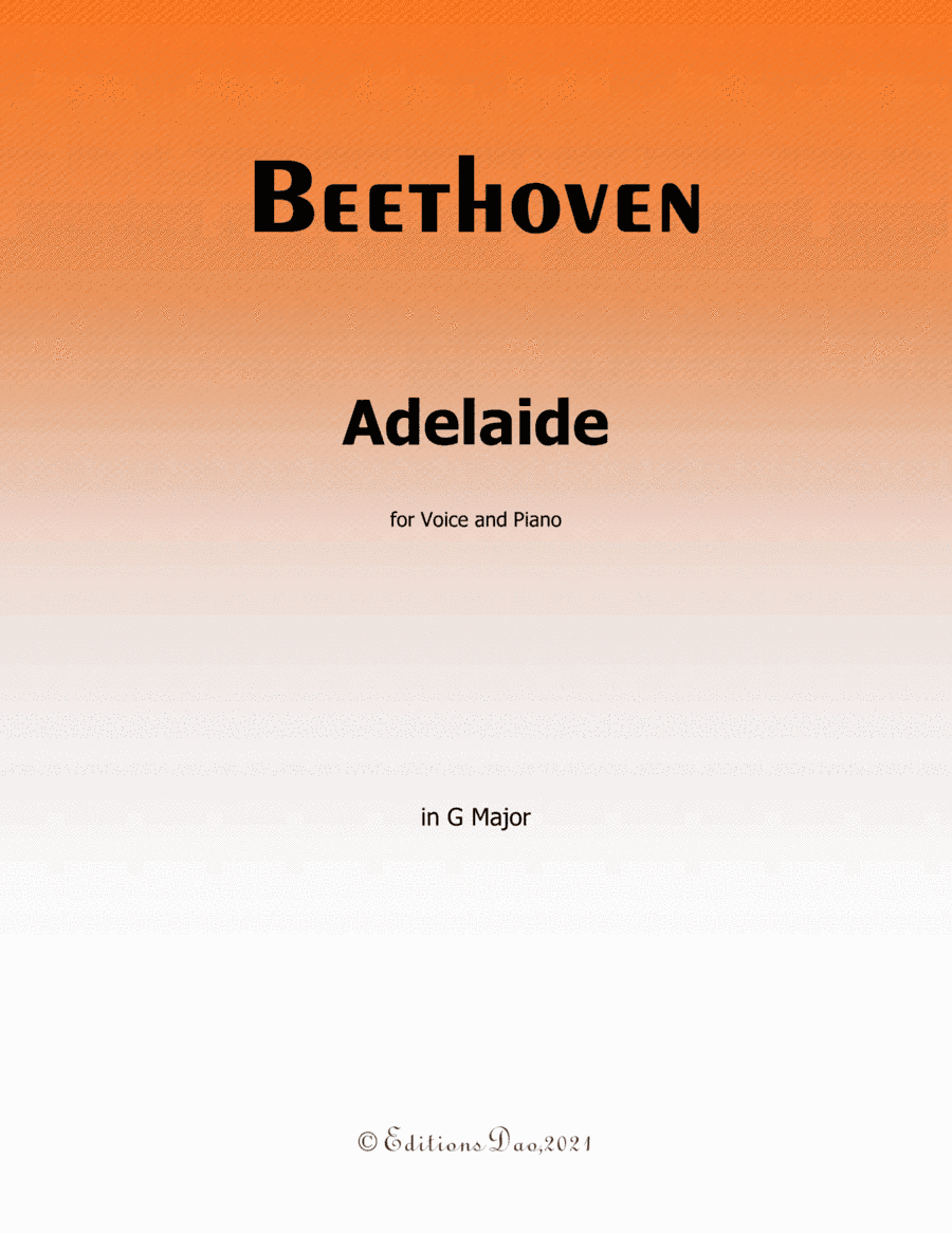 Adelaide, by Beethoven, in G Major (arr. Editions Dao)