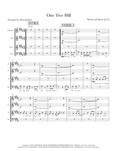 One Tree Hill (arr. Marc Jenkins)