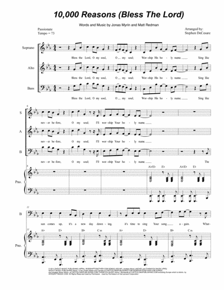 10,000 Reasons (Bless The Lord) (arr. Stephen DeCesare)