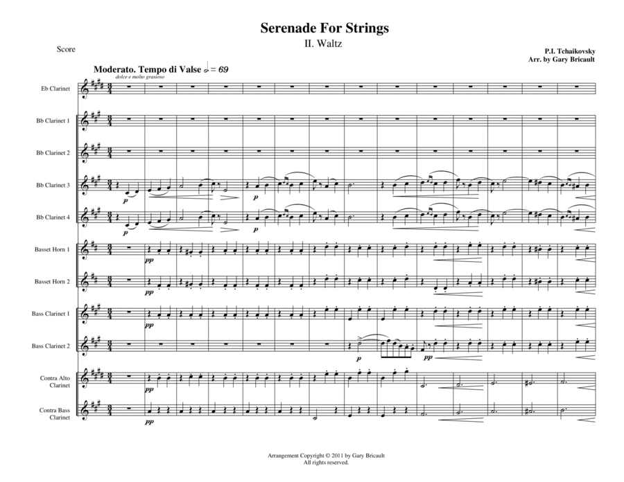 II. Waltz from Serenade For Strings (arr. Gary Bricault)