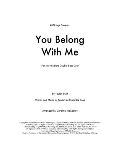 You Belong With Me (arr. Caroline McCaskey)