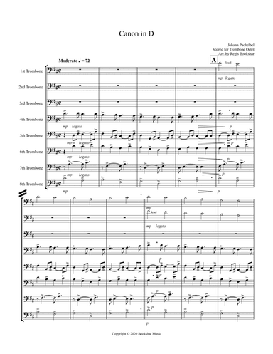 Canon in D (Pachelbel) (D) (Trombone Octet) (arr. Regis Bookshar)