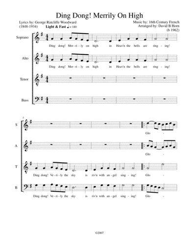 Ding Dong! Merrily On High (arr. David B Horn)