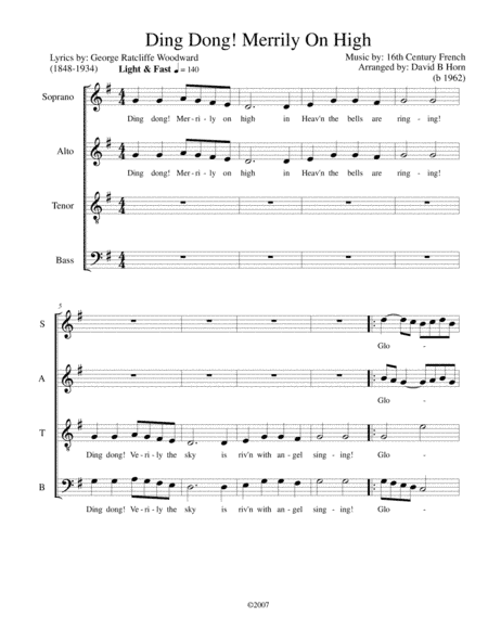 Ding Dong! Merrily On High (arr. David B Horn)