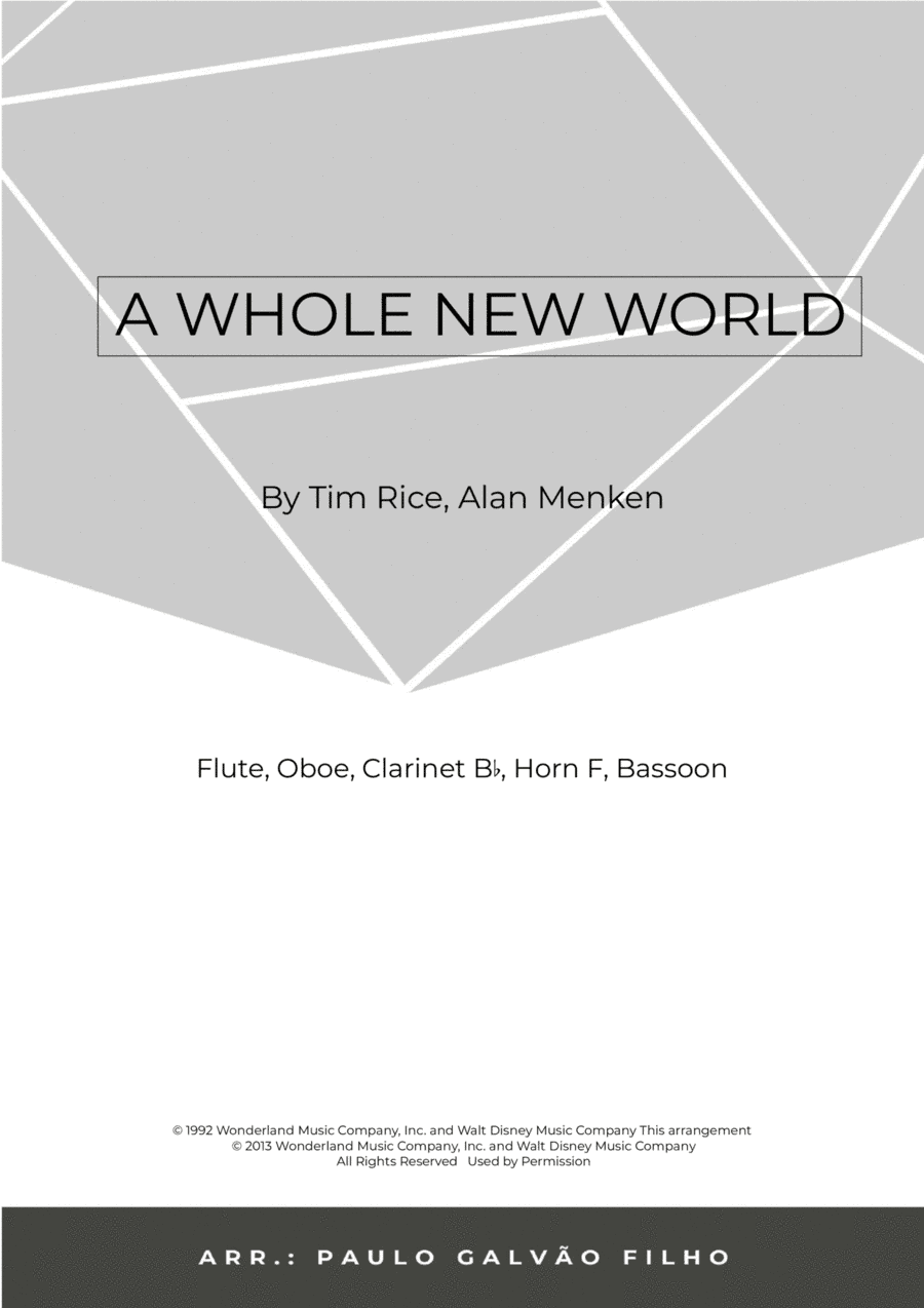 A Whole New World (arr. Paulo Galvão Filho)