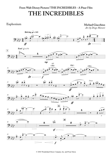 The Incredibles (main Theme) (arr. Diego Marani)