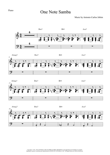 One Note Samba (samba De Uma Nota So) (arr. Anderson Quevedo)