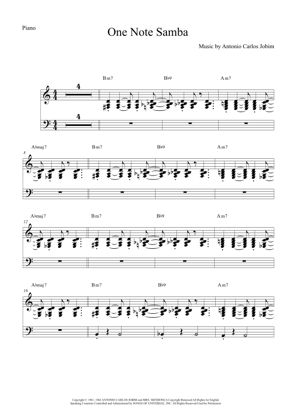 One Note Samba (samba De Uma Nota So) (arr. Anderson Quevedo)