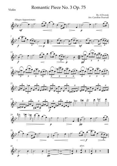 A Dvorak - Romantic Pieces Op. 75, No. 3 - Violin & Cello Duo (arr. Caroline Pearsall)