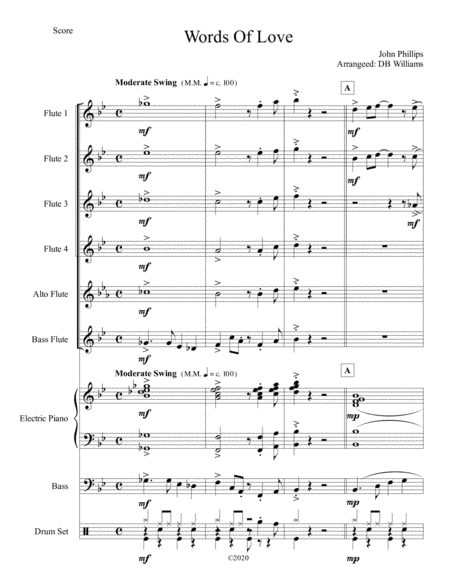 Words Of Love (arr. DB Williams)