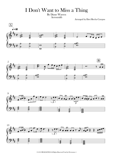 I Don't Want To Miss A Thing (arr. Davi Rocha Campos)