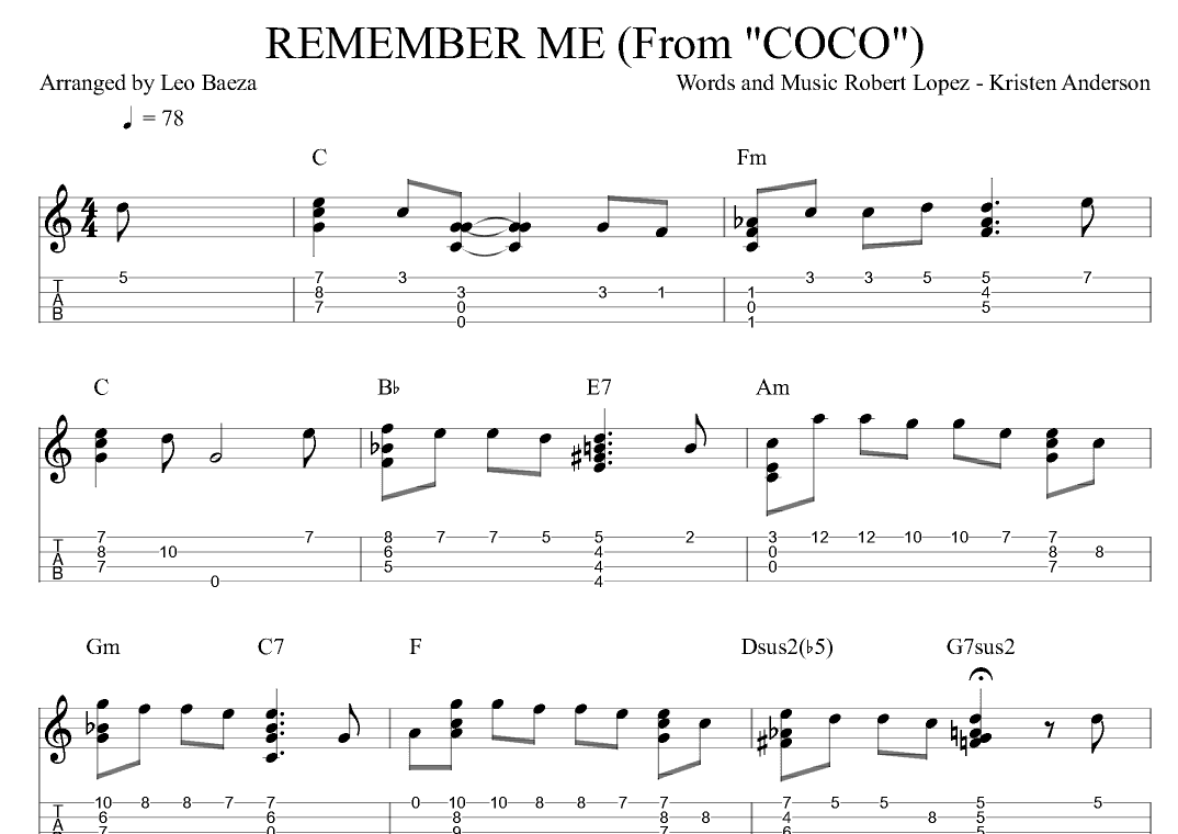 Remember Me (lullaby) (arr. Leo Baeza)