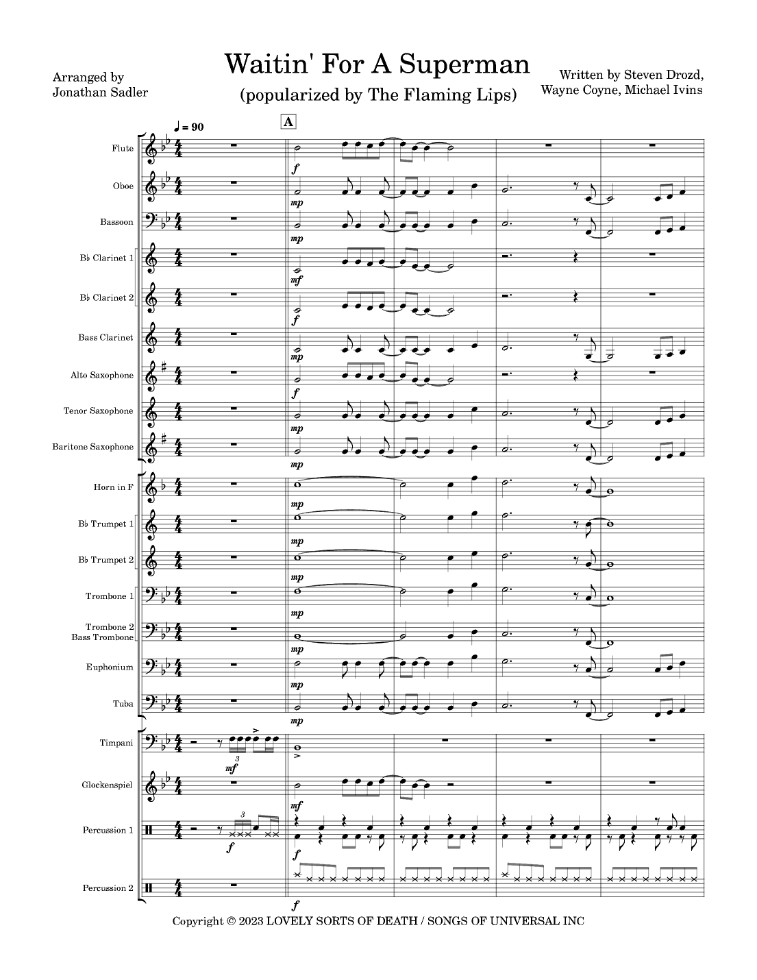 Waitin' For A Superman (arr. Jonathan Kenneth Sadler)