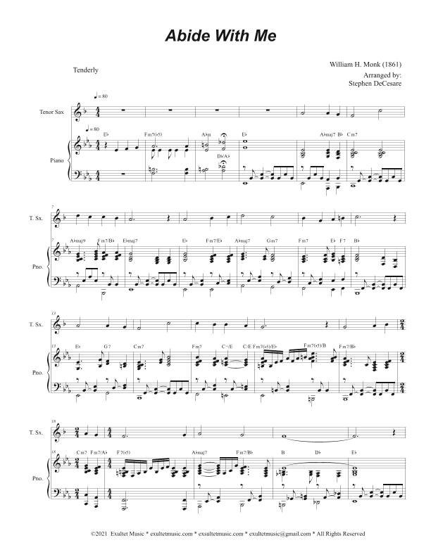 Abide With Me (Tenor Saxophone and Piano) (arr. Stephen DeCesare)