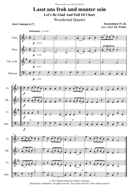 Let's Be Glad And Full Of Cheer (arr. Gert Th. Walter)