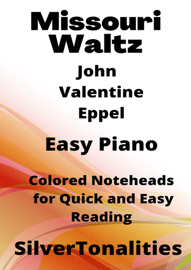 Missouri Waltz Easy Piano Sheet Music with Colored Notation (arr. SilverTonalities)